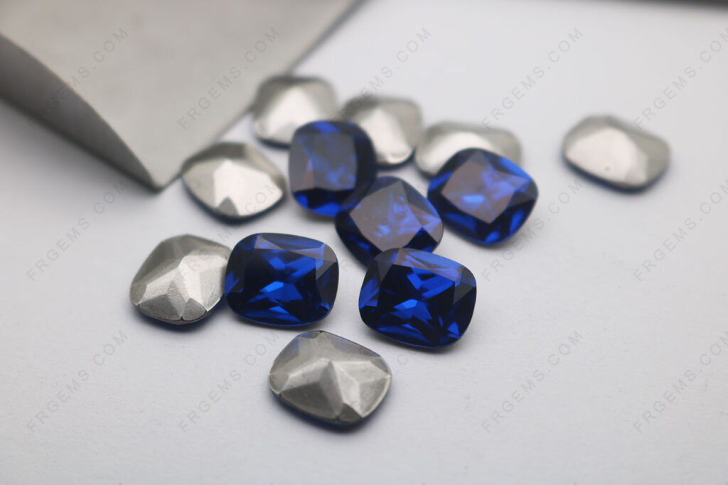 Wholesale-Nanosital-Sapphire-Blue-121/2#-Color-Elongated-Cushion-faceted-silver-foiled-back-12x10mm-gemstones-from-China-IMG_7879