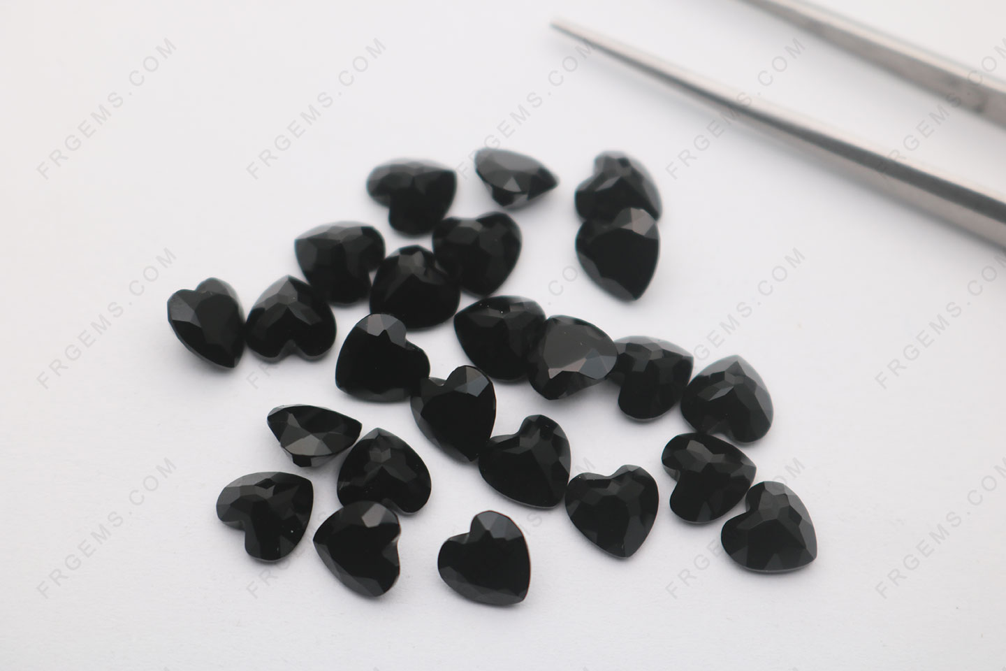Natural Genuine Black Onyx Heart faceted 7x7mm Loose Gemstones Manufactuers in China