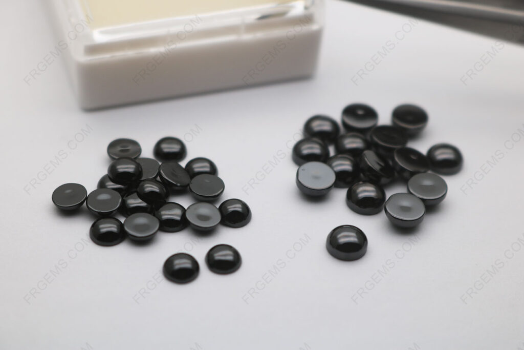 Cubic-Zirconia-Black-Color-shade-Round-Cabochon-5mm-6mm-loose-Gemstones-Wholesale-China-IMG_7986