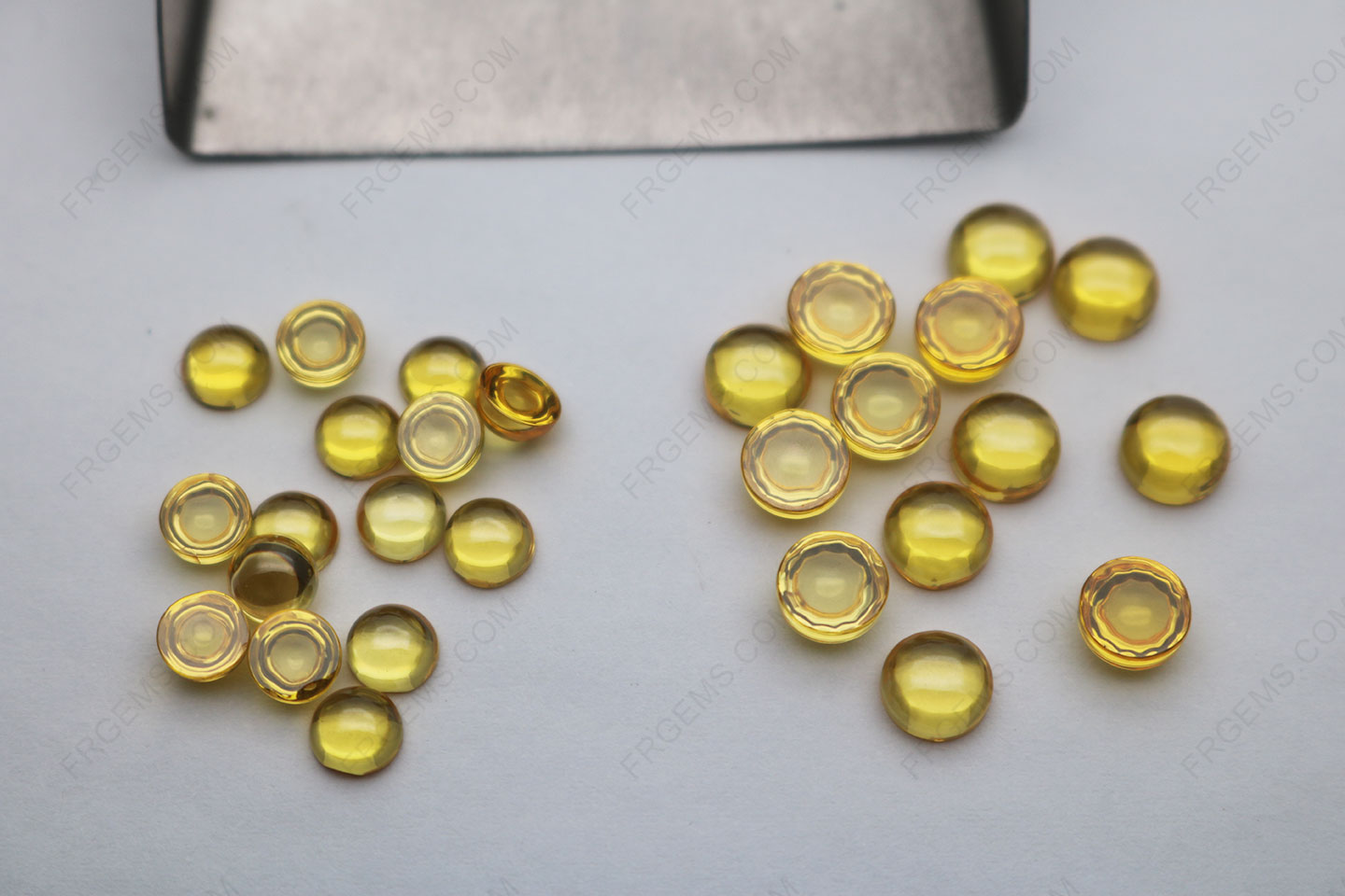 Cubic Zirconia Golden Yellow Color shade Round Cabochon 5mm and 6mm loose Gemstones