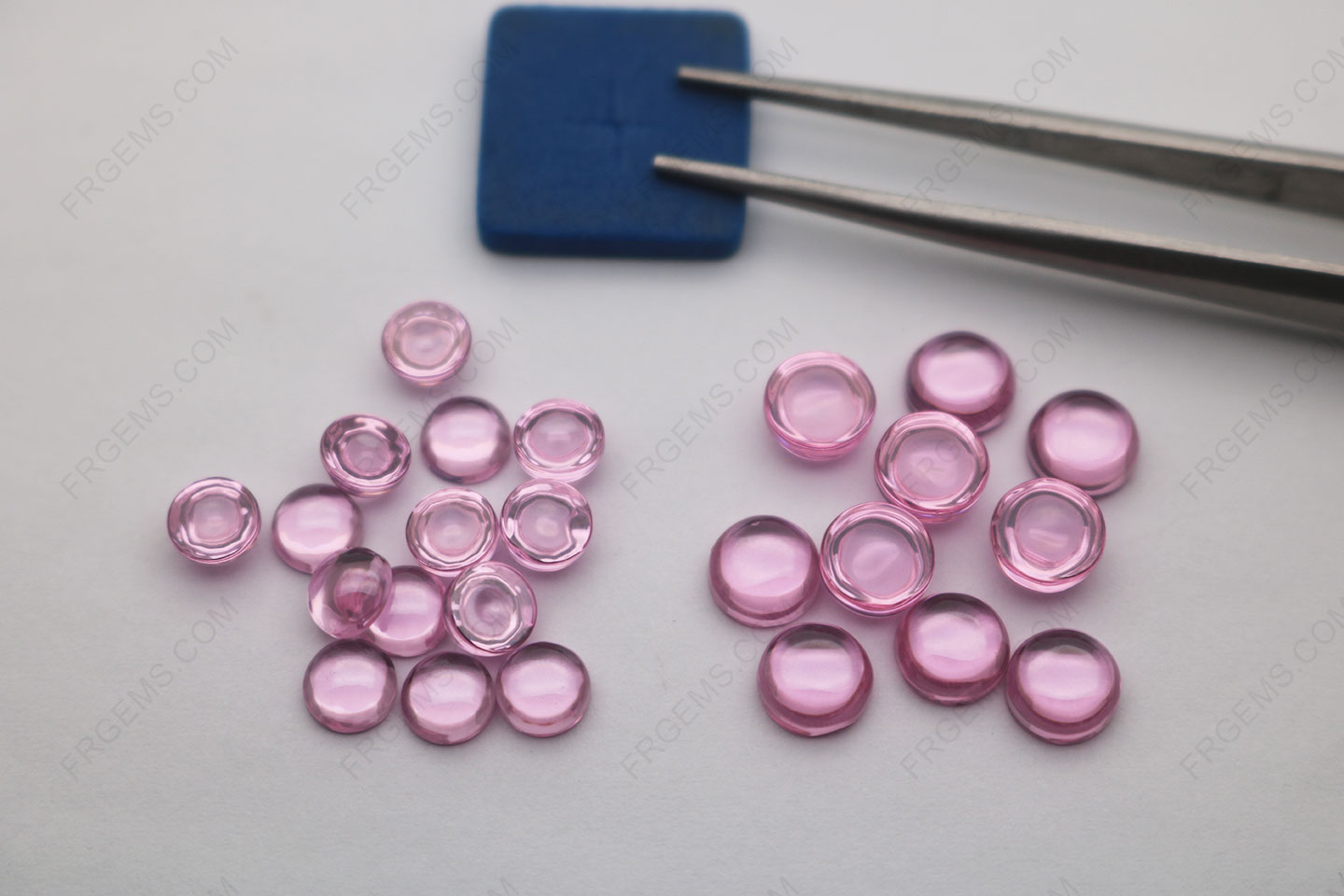 Cubic Zirconia Pink Color shade Round Cabochon 5mm and 6mm loose Gemstones Wholesale China