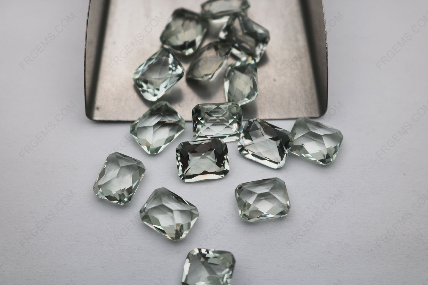 Natural Prasiolite dark Radiant Octagon shape Checkerboard Top 10x8mm faceted Loose Gemstones