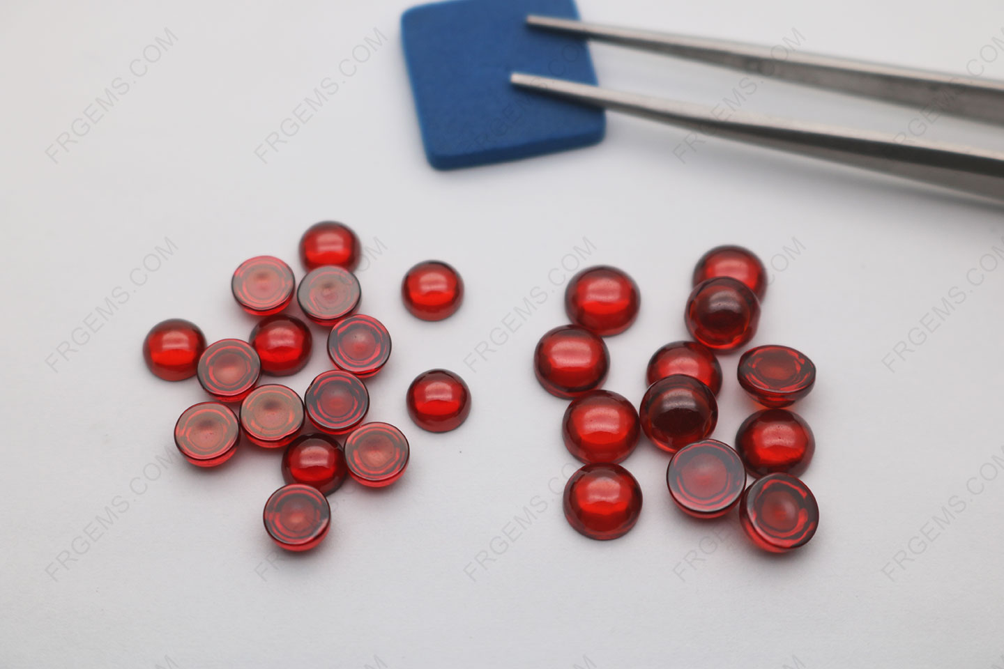 Round Cabochon Cubic Zirconia Garnet Red Color Dark shade 5mm and 6mm loose Gemstones