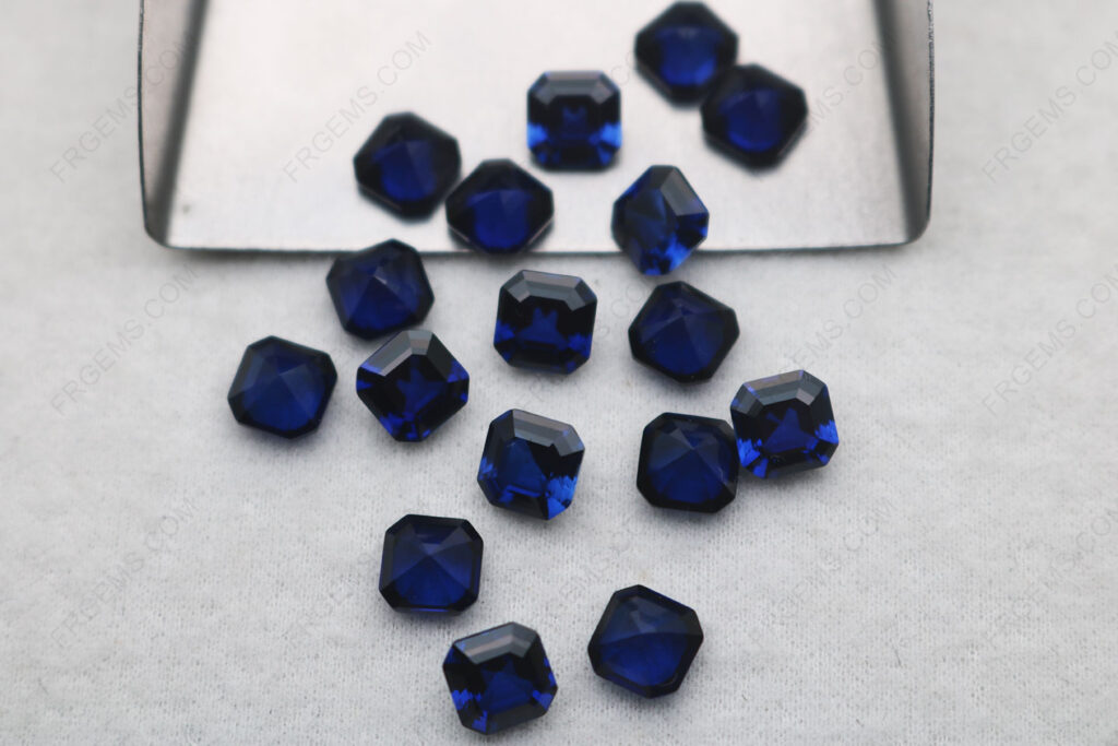 Synthetic-Blue-Sapphire-Corundum-34#-Color-Asscher-Cut-6x6mm-Loose-Gemstones-Manufacturer-in-China-IMG_8074