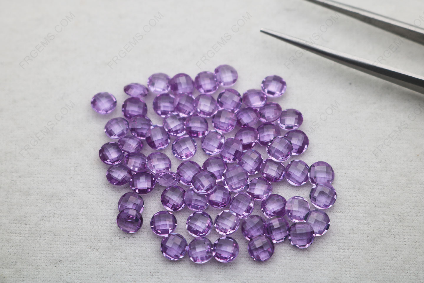 Bulk wholesale Alexandrine Corundum 46# Color Round Coin Shape Double checkerboard 5.00mm Loose gemstones