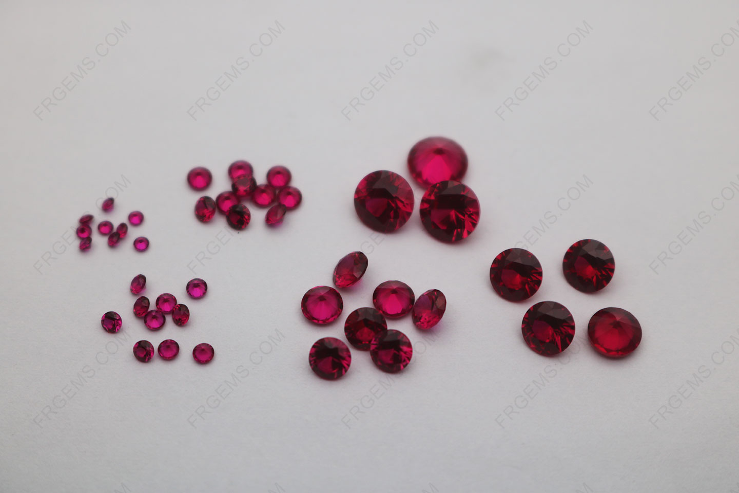 Synthetic Corundum Ruby Red Dark 8# Color Round shape faceted cut 4mm 5mm Gemstones China Factory