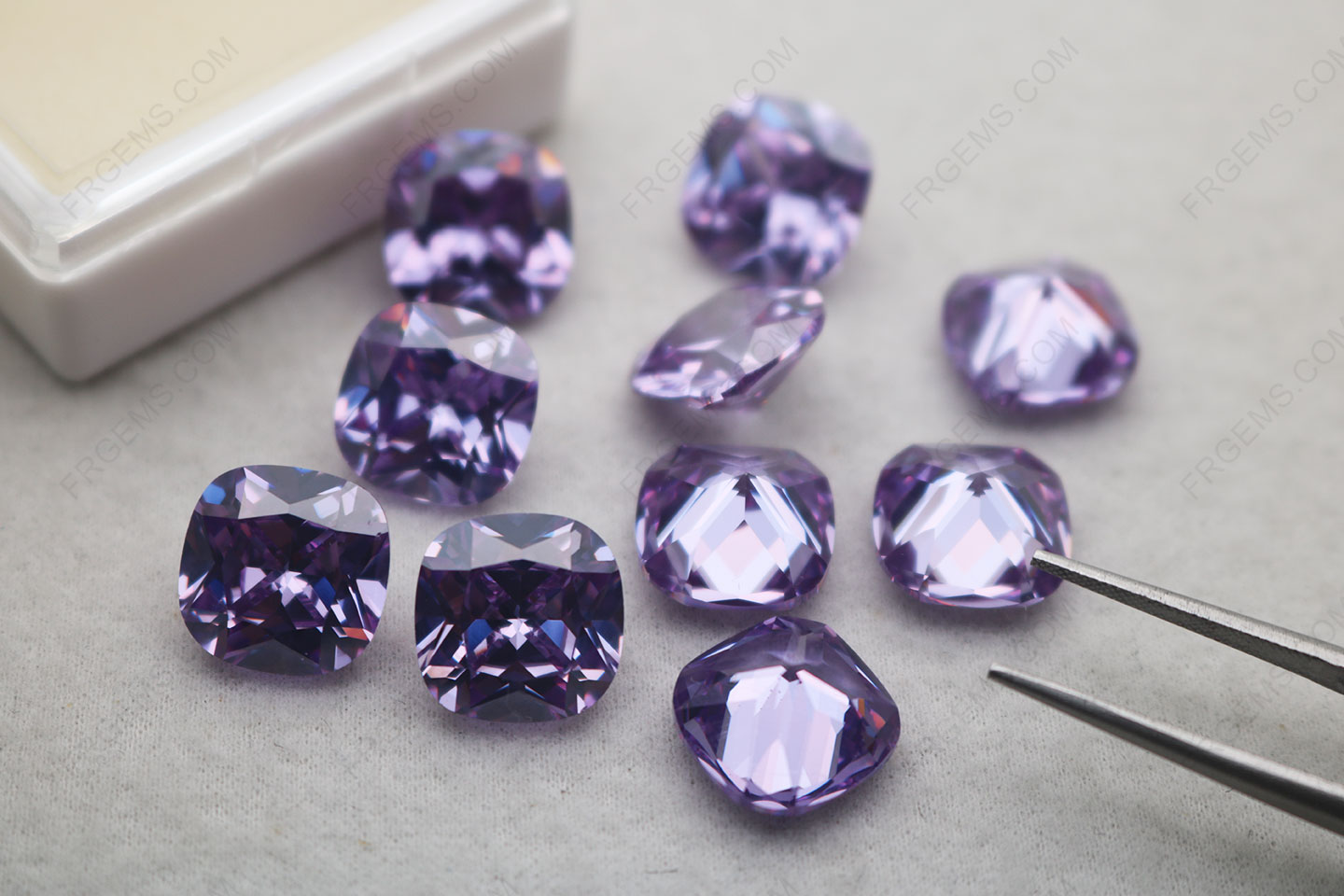 Bulk Wholesale Loose CZ Lavender Color Cushion faceted 12x12mm gemstones China Manufacturers
