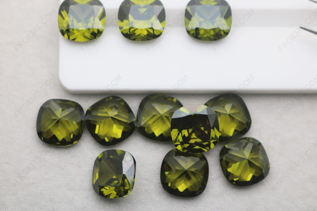 Bulk-Wholesale-Loose-Cubic-Zirconia-Peridot-Light-Color-Cushion-faceted-12x12mm-gemstones-vendors-IMG_8375
