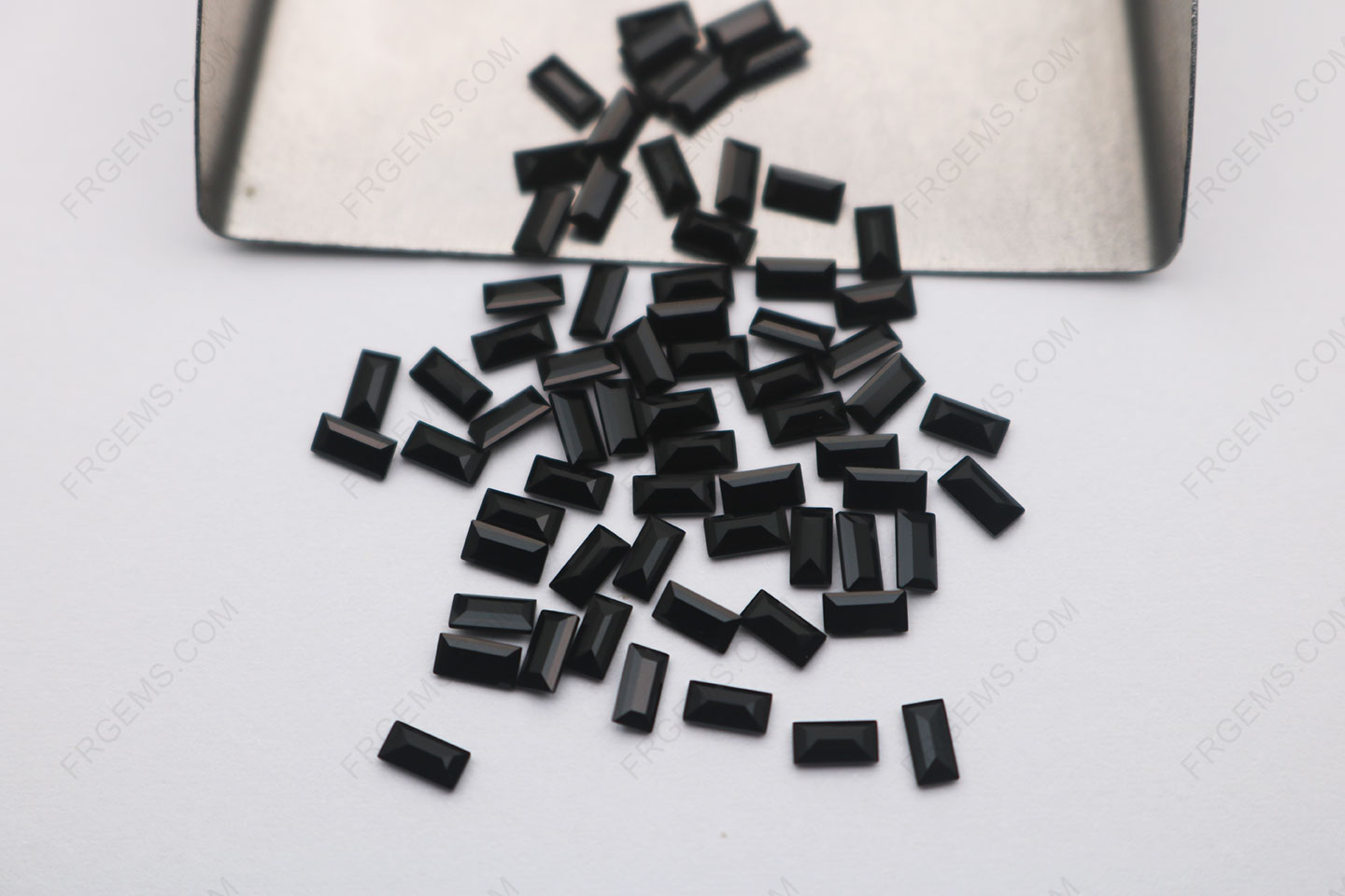 Wholesale Black Nano Color Baguette Shape Step cut 4x2mm Loose gemstones from China Supplier