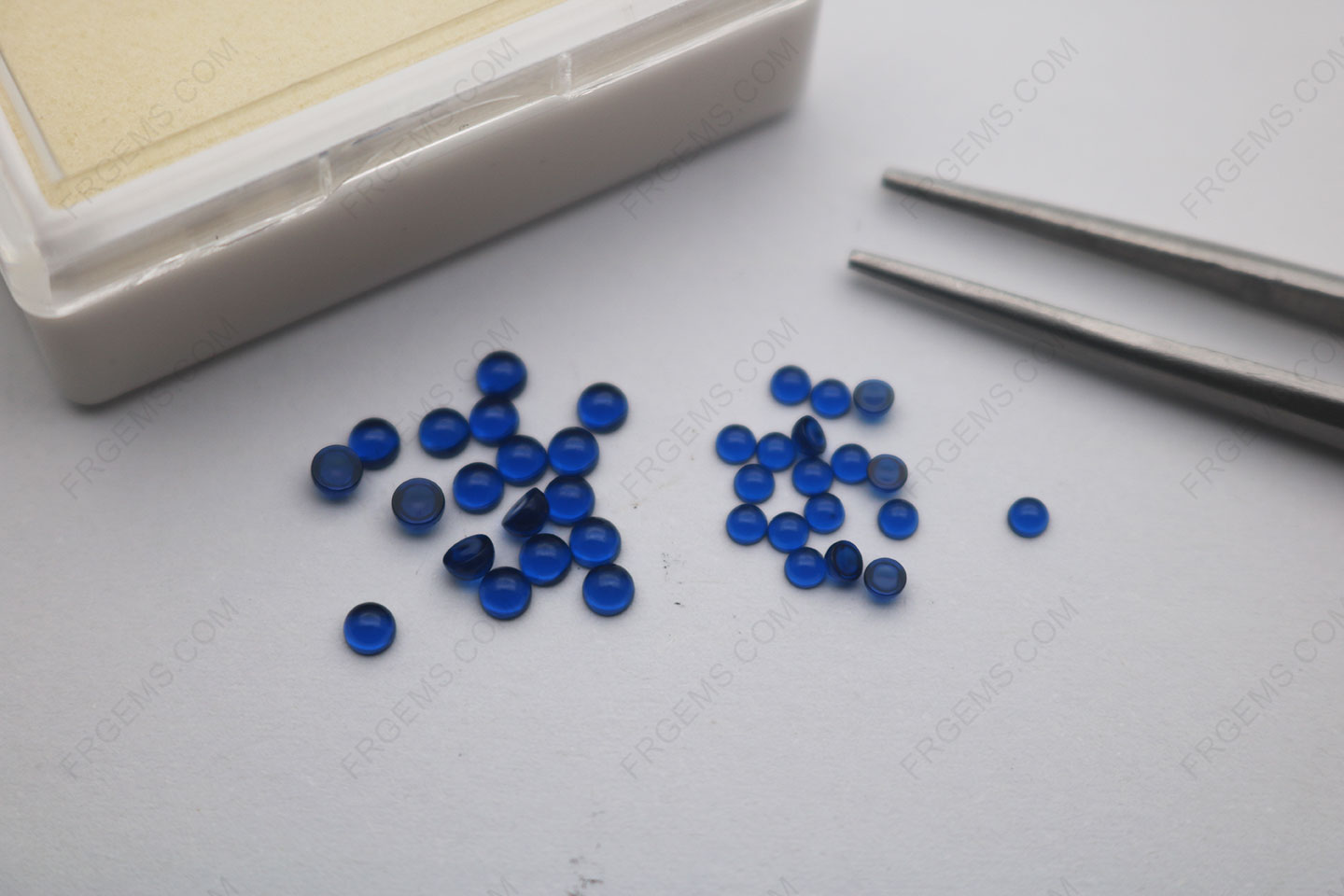Nano Crystal Sapphire Blue 121/1# color Round Cabochon cut 2.0mm and 2.5mm gemstones