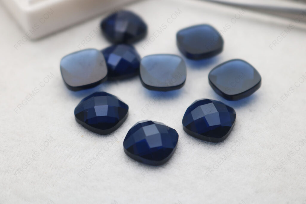 China-Nano-Crystal-Sapphire-Blue-Dark-color-121#-Cushion-Shape-checkerboard-top-flat-bottom-cut-11x11mm-gemstones-IMG_8205
