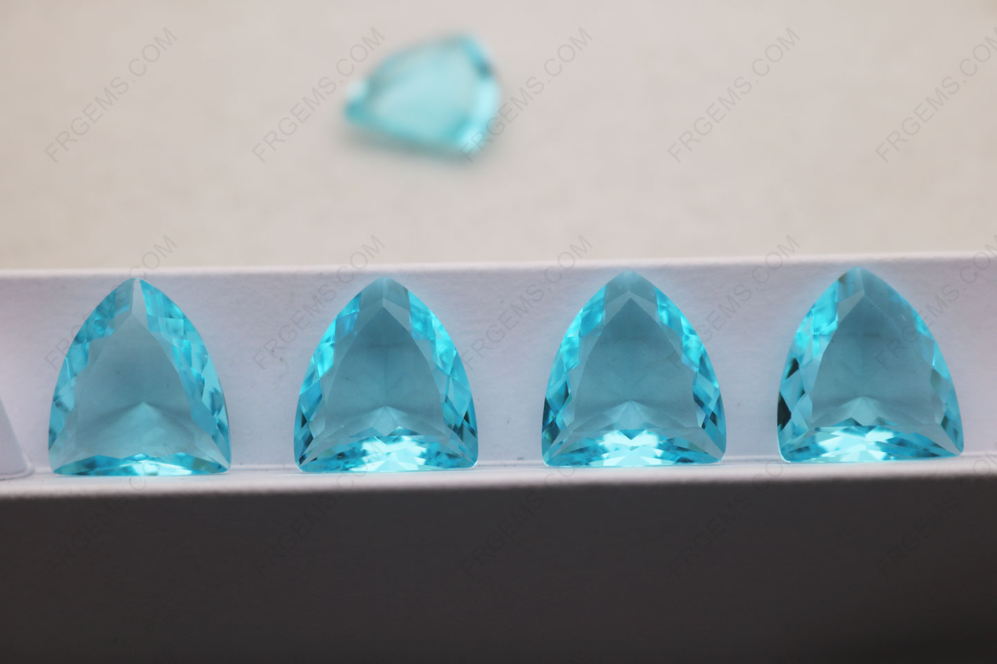Custom Made Shield Shape faceted Glass Aquamarine blue color 18x16mm loose Gemstones