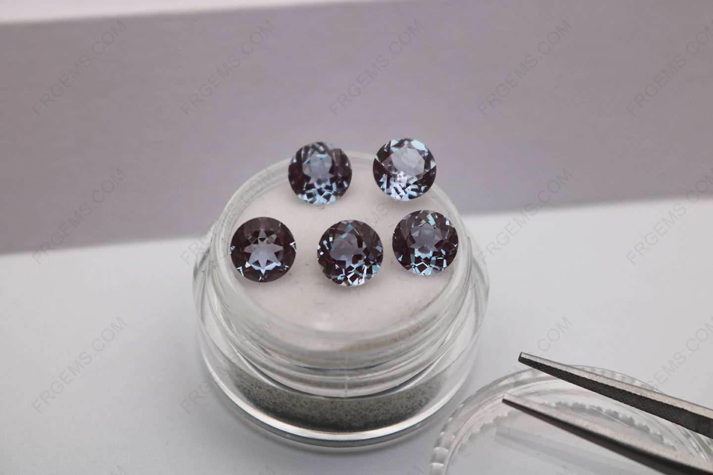 Lab Grown Alexandrite Color Change Round faceted 6.50mm Loose Gemstones wholesale from China