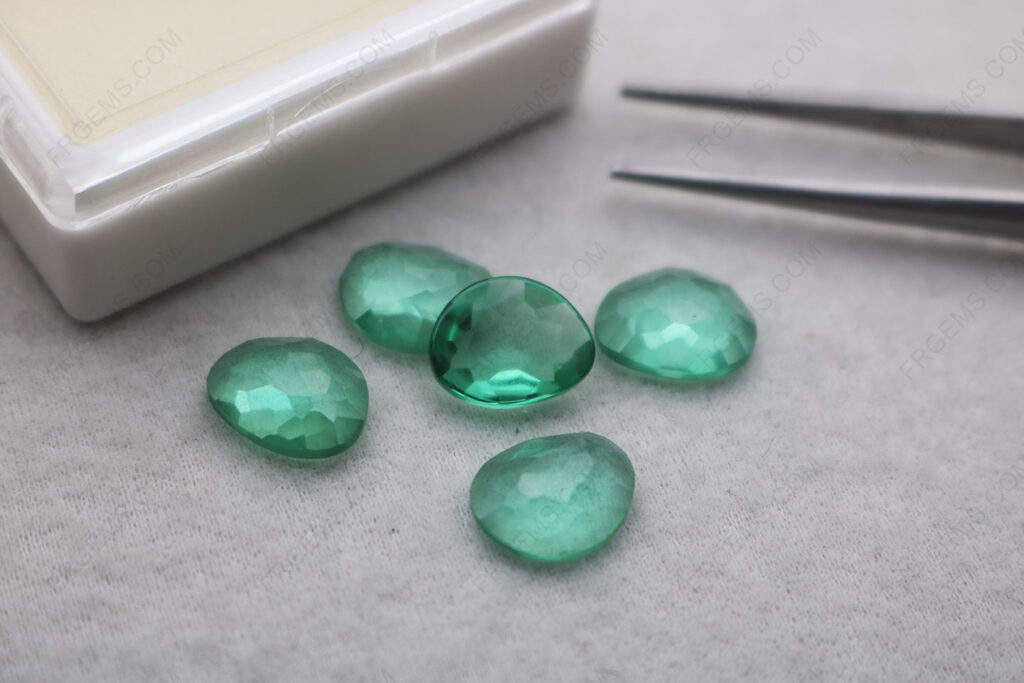 Custom shape flat bottom irregular Checkerboard top Nanosital Color loose Gemstones suppliers