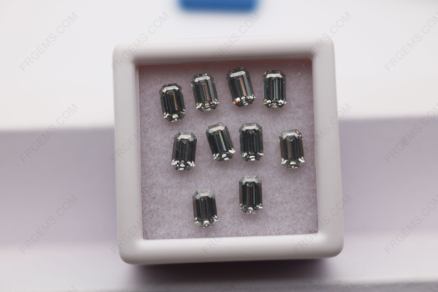 Loose Moissanite Gray Color VVS Emerald cut 5x3mm Best quality Gemstones China