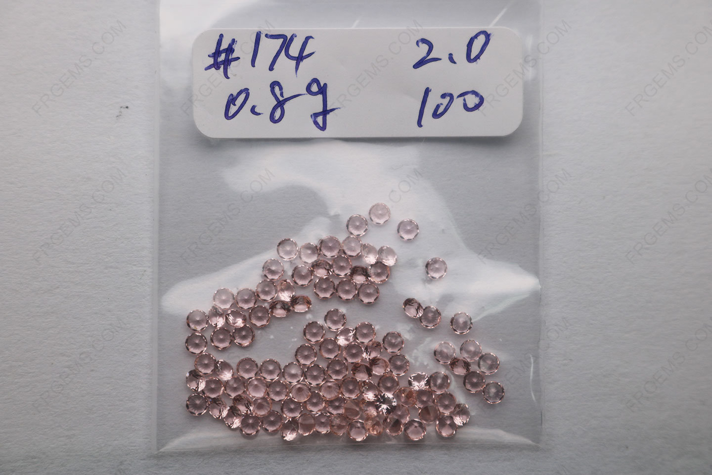 Nano Crystal Strawberry Quartz 174# Color Round faceted 2.00mm Loose Gemstones Wholesale