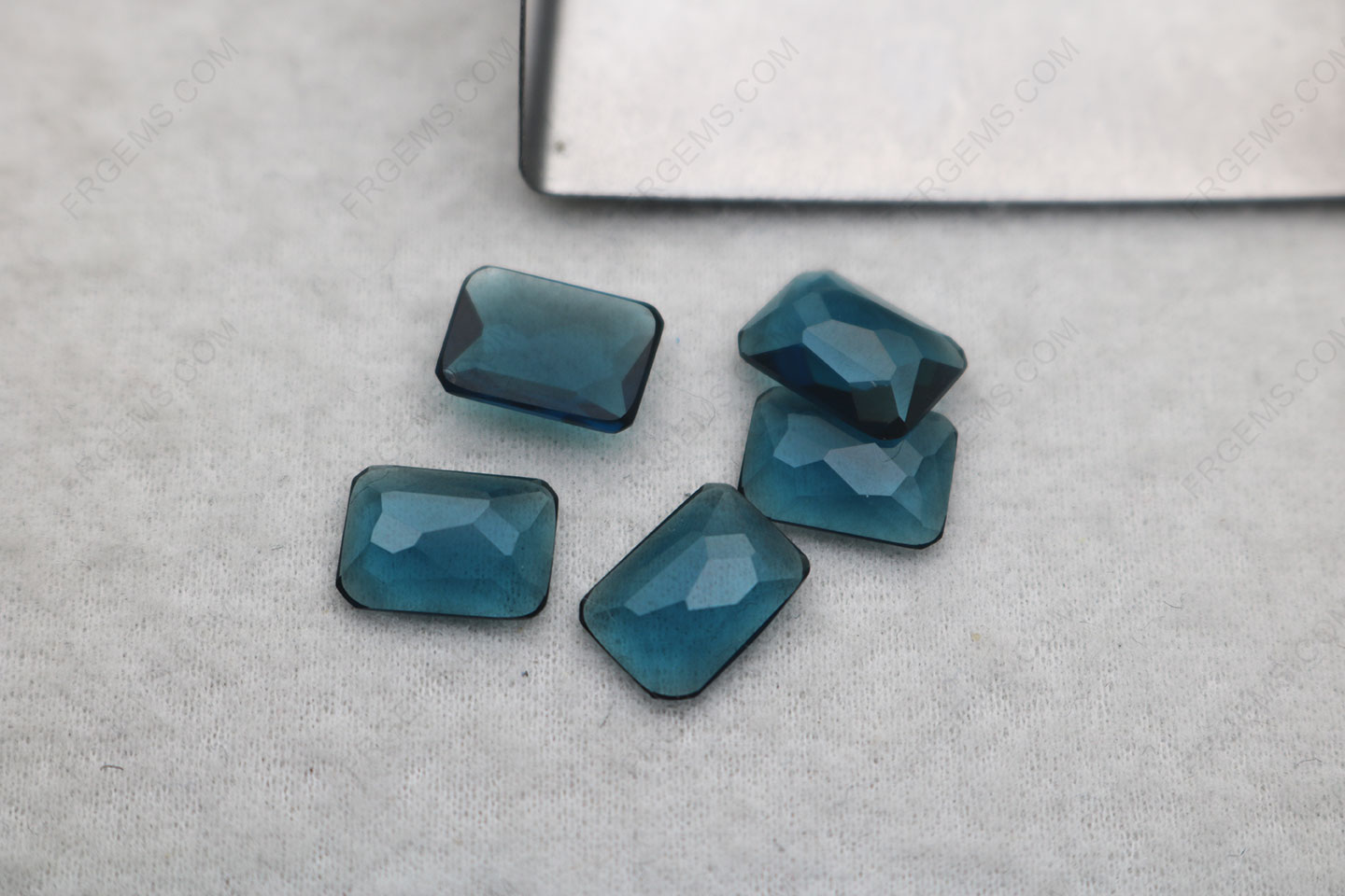 Nanosital London Blue Dark #48 Color Octagon Shape flat bottom irregular Checkerboard top 10x7mm loose gemtones suppliers