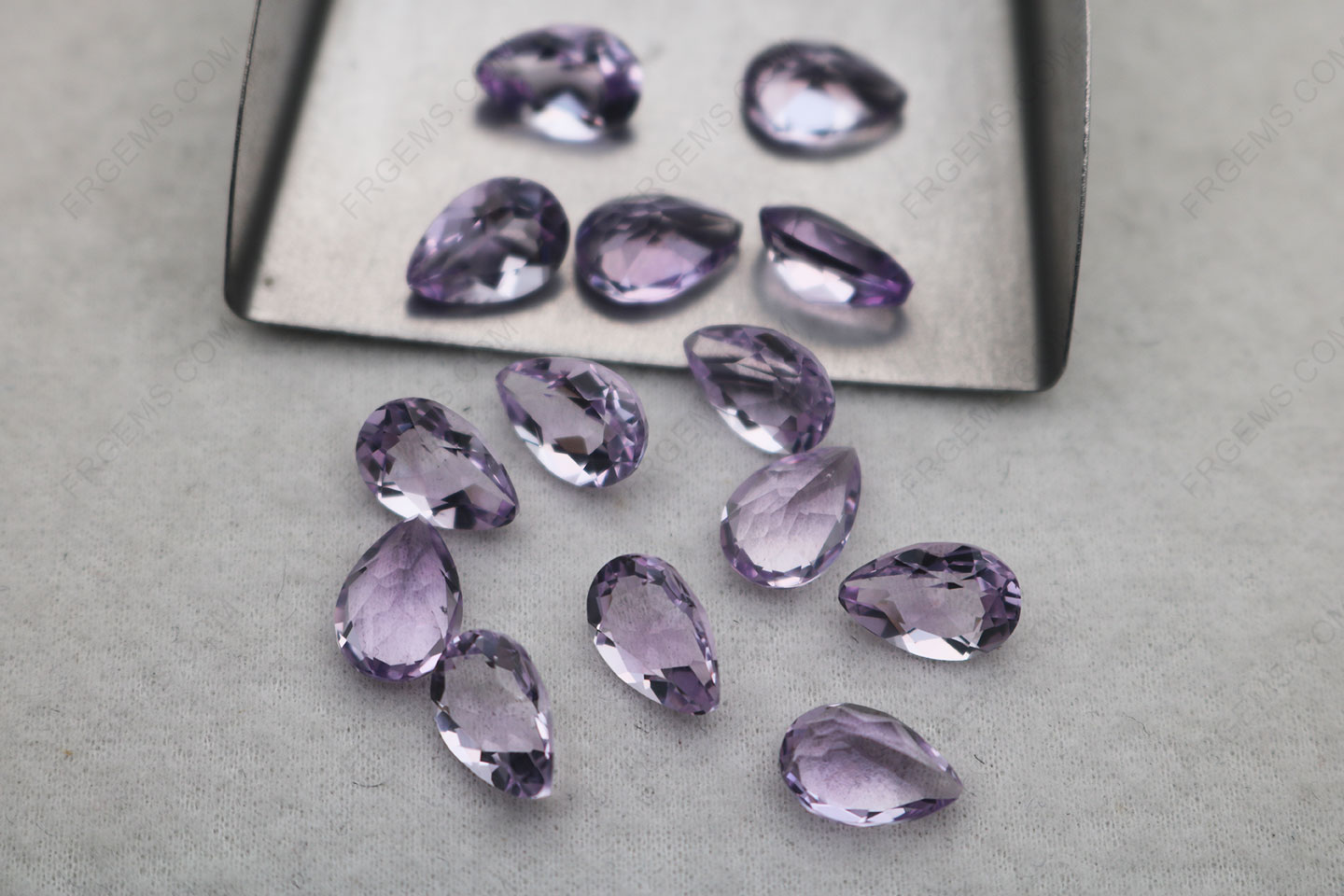 Natural Genuine Rose de france amethyst Pear Faceted Cut 10x7mm loose Stones Suppliers in China
