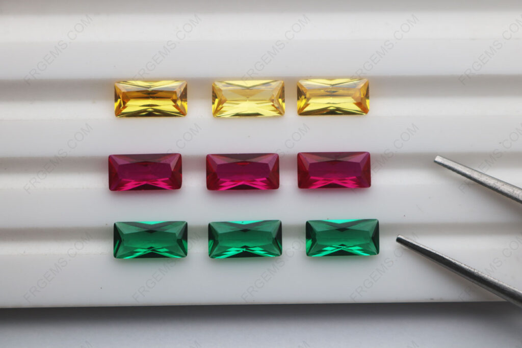 Rectangle-Princess-cut-8x4mm-Nano-emerald-Green-CZ-Golden-Yellow-Corundum-Ruby-Red-colored-Gemstones-IMG_8332