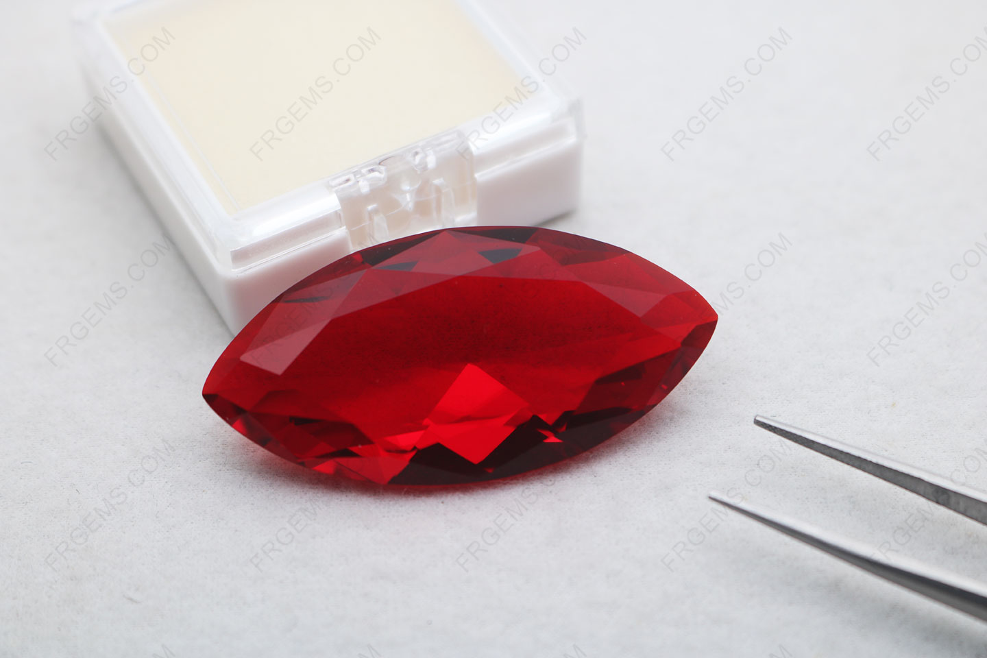 Wholesale Glass Red Color BR105# Large size Marquise shape faceted cut 50x25mm Loose gemstones