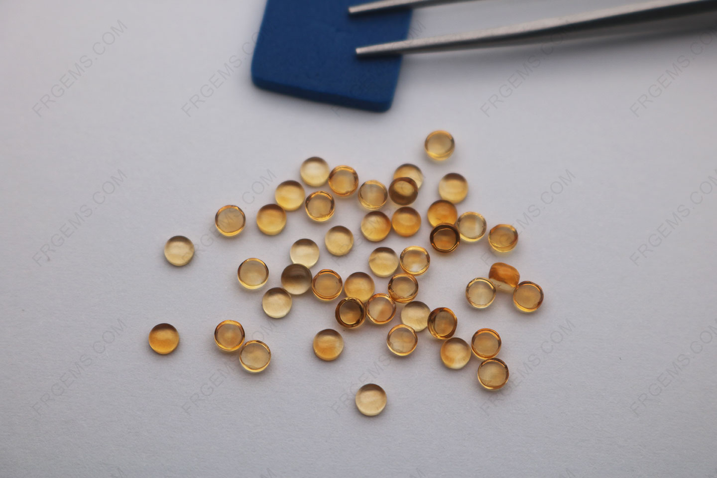 Natural Genuine Citrine Yellow Dark Color Round Cabochon 3.00mm Loose gemstones suppliers from china