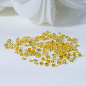 Lab Grown Diamond Fancy Intense yellow Melee Faceted Round Loose stones wholesale