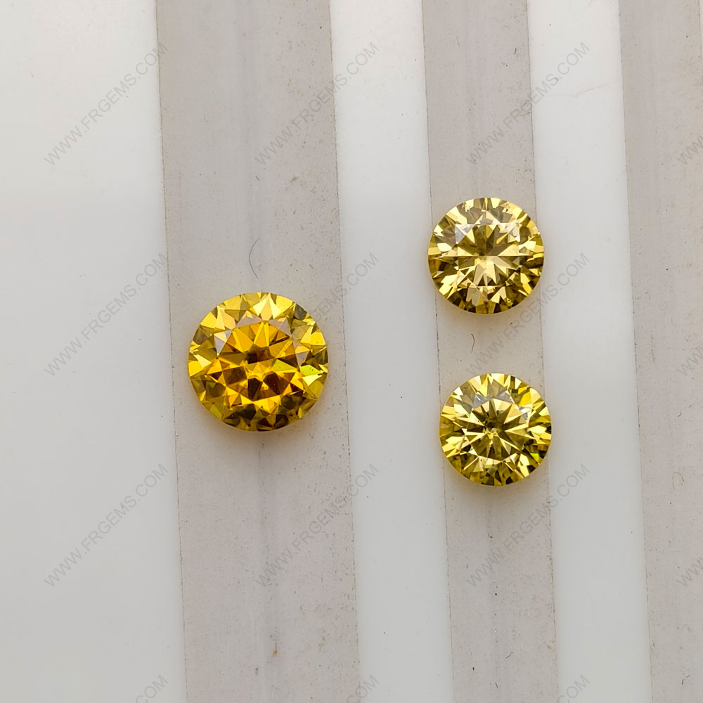 Best quality Moissanite Golden Yellow and lemon Yellow Color Round Faceted Loose gemstones