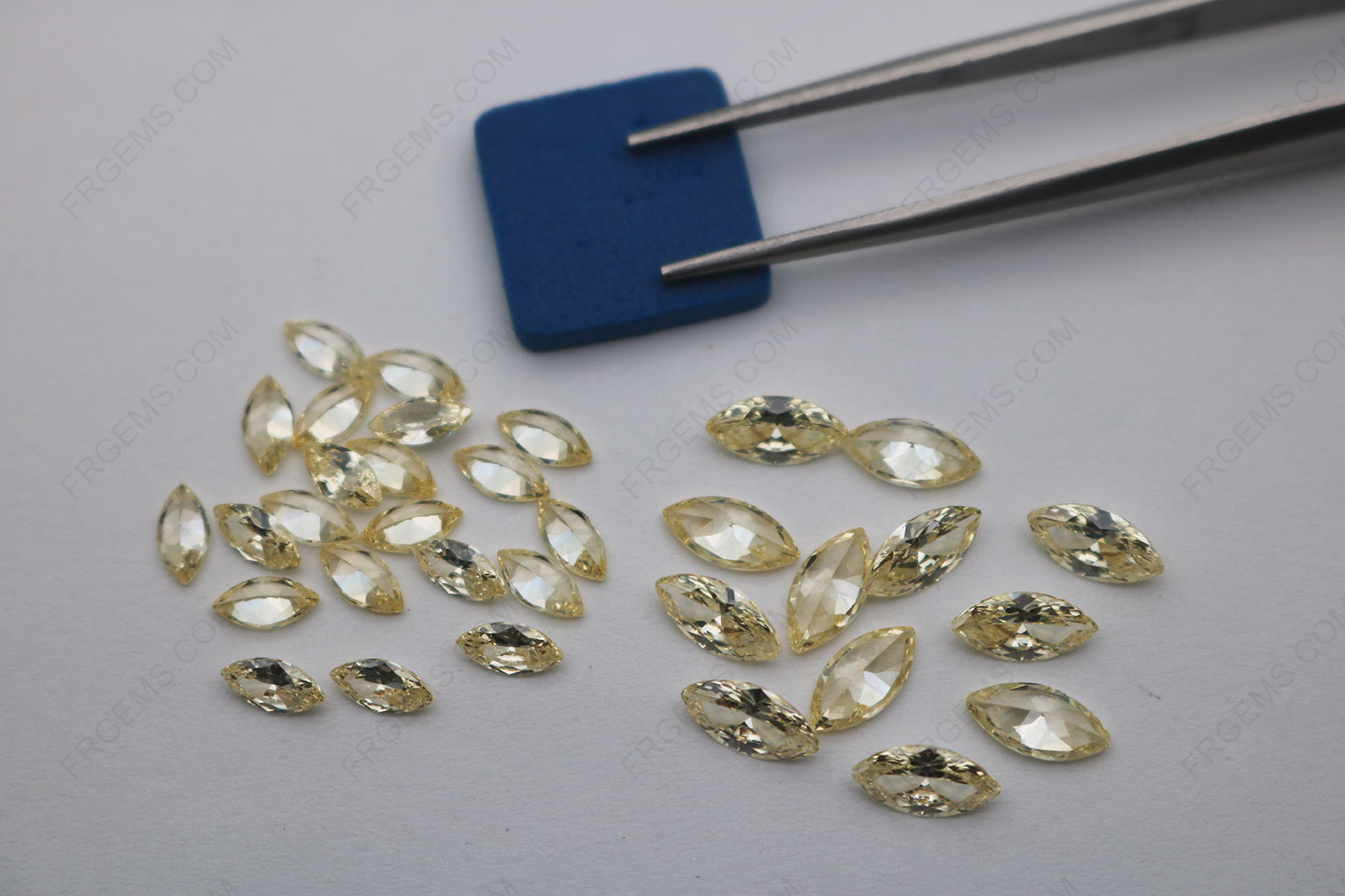 Bulk wholesale Loose Cubic Zirconia Canary Yellow color Marquise shape faceted 6x3mm and 8x4mm Loose Gemstones from China