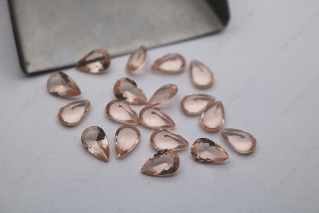 Glass-Champange-Color-BX42#-Pear-shape-Faceted-8x5mm-loose-Gemstones-China-wholesale-